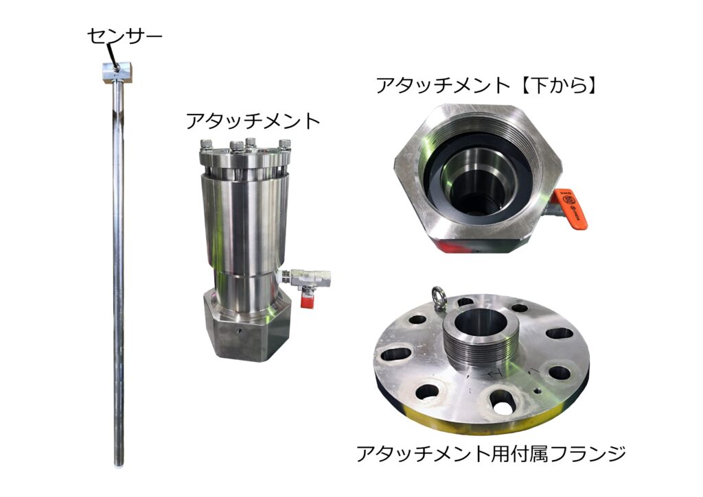 千代田工業(株)は、水道用弁栓類の設計開発製造販売を行う会社です。扱う製品は空気弁、消火栓、仕切弁空気弁付消火栓、挿入式超音波流量計ULSONA(ウルソナ)、クランプオン式超音波流量計CalorienaR2(カロリーナR2)などです。この製品は、挿入式超音波流量計ULSONA(ウルソナ)の使用におきまして、アタッチメントとセンサー、コントローラ(ULSONA流量計ポータルブルタイプの場合、バッテリーが付きます)で構成されています。対象配管にセンサーを挿入して流量、流速、水温を計測することができます。センサーはSUS316製で耐食性に優れており、アタッチメントはフランジ、サドル分水栓、消火栓町野口金65Aの3つのタイプを御用意しています。フランジは特殊フランジを採用することによりΦ75、7.5K10KとΦ100、7.5Kの3パターンを兼用可能にしており、お客様にとってより便利に使い易くしております。
- 既存の設備を利用して取付ける方法
1既存の設備を利用して取付ける方法として、対象管に空気弁や消火栓が既設されている場合に、それらを撤去して補修弁に特殊フランジを取付て、アタッチメントとセンサーを挿入します。この方法は、既存の設備を利用できる方法です。
2町野式65A口金へ取り付ける方法:ボール式消火栓の口金(吐出口)の町野式65A口金に、アタッチメント(アタッチメントの下部はネジ式になっており、特殊フランジ、65A町野口金、Φ50サドル付分水栓のネジに接続できます)を口金用にしてセンサーを挿入します。
新設で、挿入式超音波流量計ULSONA-DTの取り付け方法として、サドル付分水栓と断水分岐工法の2つの方法がありますが、コストはサドル付分水栓の方に優位性があります。
挿入式超音波流量計ULSONA-DTは、オールステンレス製でシンプルで頑強な設計となっており、常設タイプとポータブルタイプの両方で使用できます。常設タイプでは、超高精度(短管形電磁流量計と同等以上、精度0.5%)で流量を測定できます。この製品は、農政局の管の耐用年数の指針や短管形電磁流量計の更新の根拠としても採用されています。