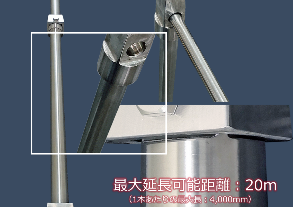CHT制水弁キー オールステンレス製シリーズの新作！CHT-30KⅡ開栓キー  　制水弁キー（開栓キー、T字型開栓キー、開栓器、仕切弁キー、バルブキー）【分割タイプ】のＰＲ画像２です。
一番の特長の、上部キー部を制水弁キャップと同じ形にすることにより、継足しが可能なことです。継足しキー（継足し棒、中間軸、延長棒、継手キー）としても御使用できるし、開栓キーとしても使えて所謂、両刀つかいが可能な、制水弁キー（開栓キー）が、CHT-30KⅡ開栓キーを実際に3本組を設置したＰＲ画像です。