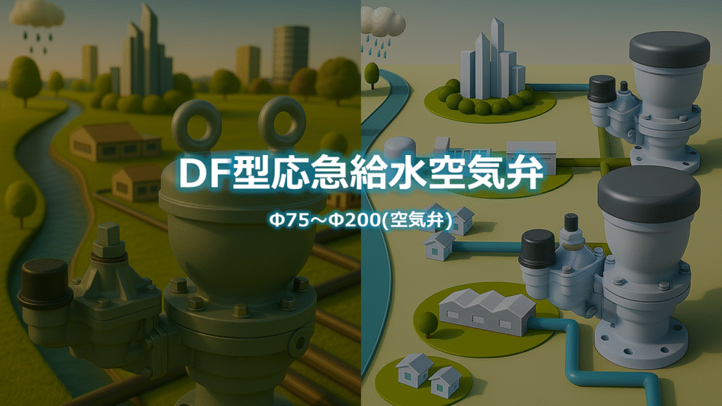 DF型応急給水栓付空気弁Φ75～Φ200の製品PR画像です。