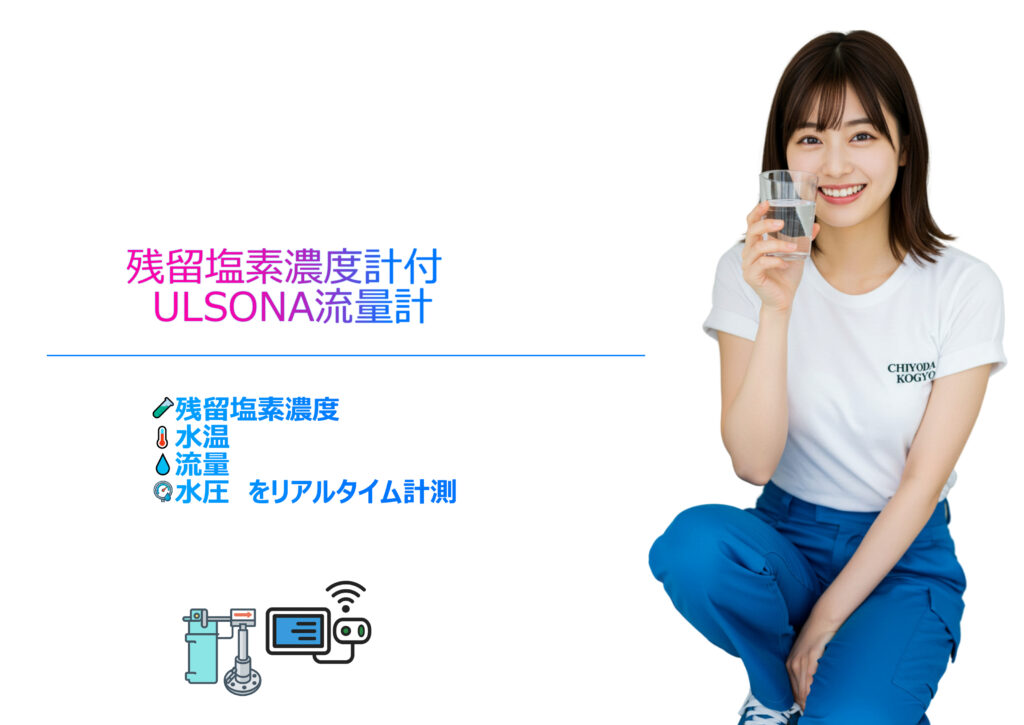 残留塩素濃度計付ULSONA流量計のPR画像です。