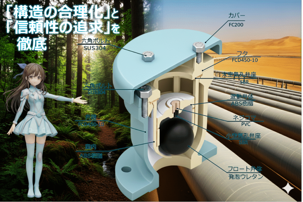 千代田工業（株）の水道用急速空気弁JWWA B 137のPR画像です。