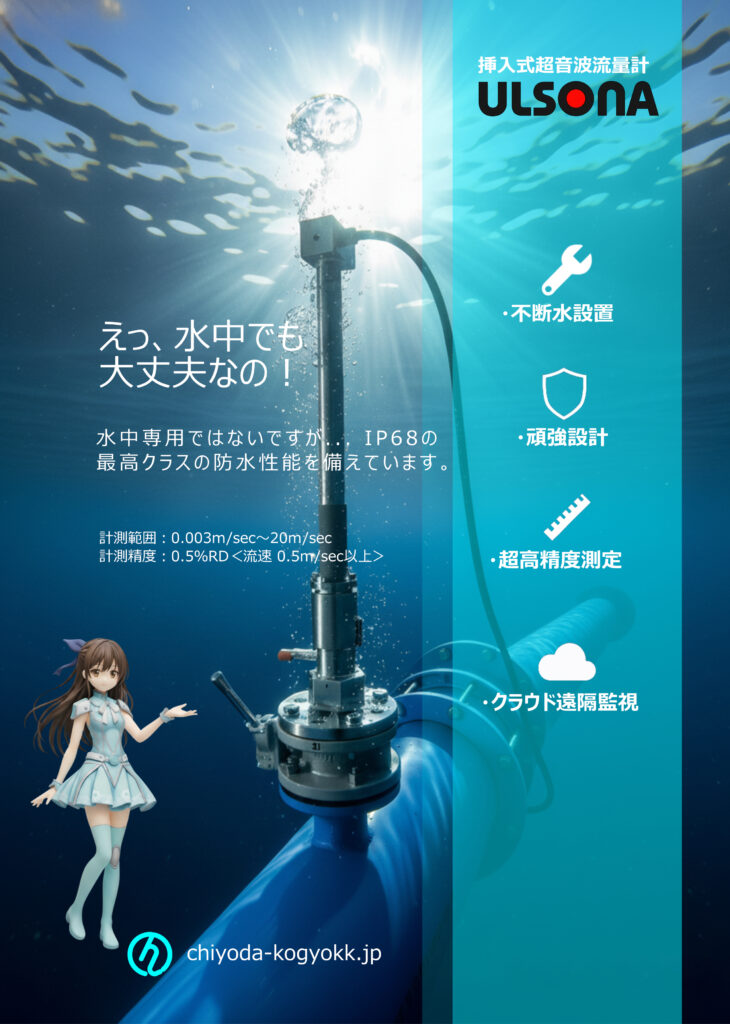 挿入式超音波流量計ULSONAの最新カタログの表紙です。