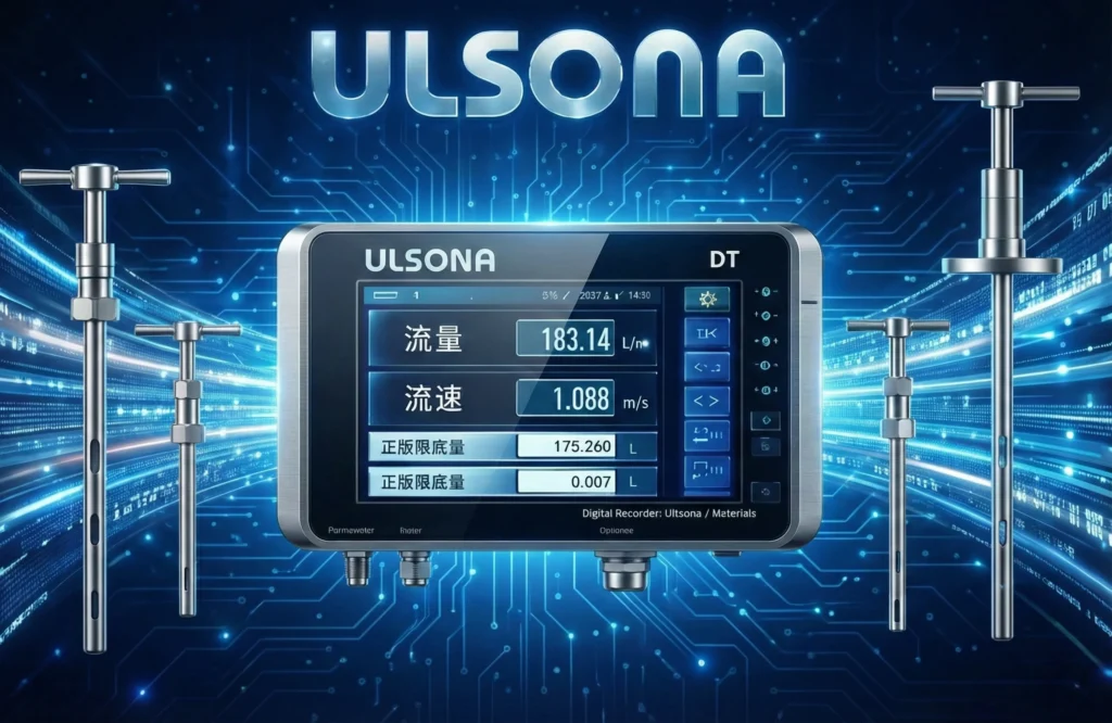 ULSONA流量計の正先端テクノロジーえを結集したイメージの製品PR画像です。