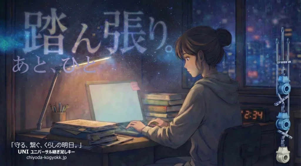 CH UNIユニバーサル継ぎ足しキーのＰＲ画像（深夜の風景）です。