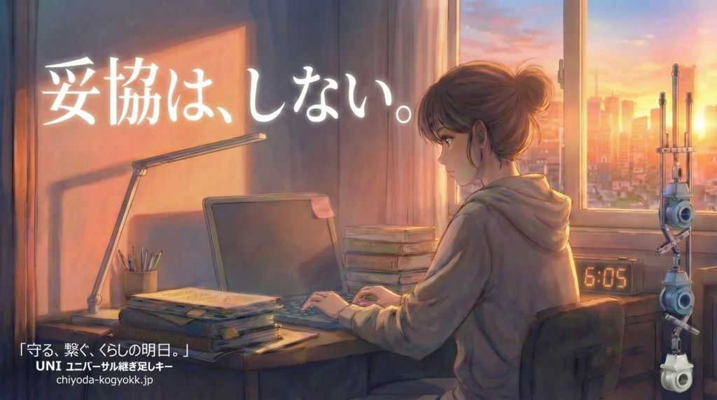 CH UNIユニバーサル継ぎ足しキーのＰＲ画像（朝の風景）です。