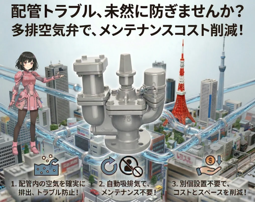 BW型多排空気弁付消火栓のPR画像です。