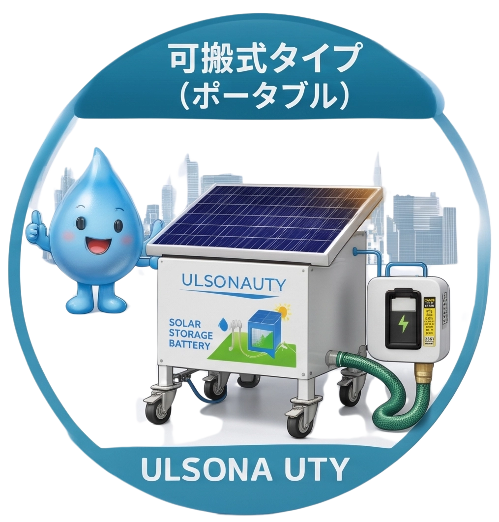 可搬型 ULSONA UTY
残留塩素濃度連動自動排水装置のロゴ
