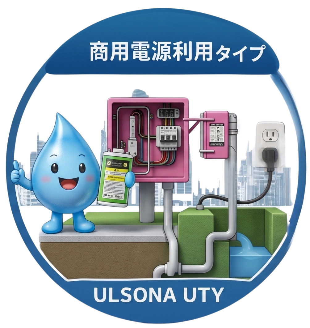 常設型 ULSONA UTY残留塩素濃度連動自動排水装置